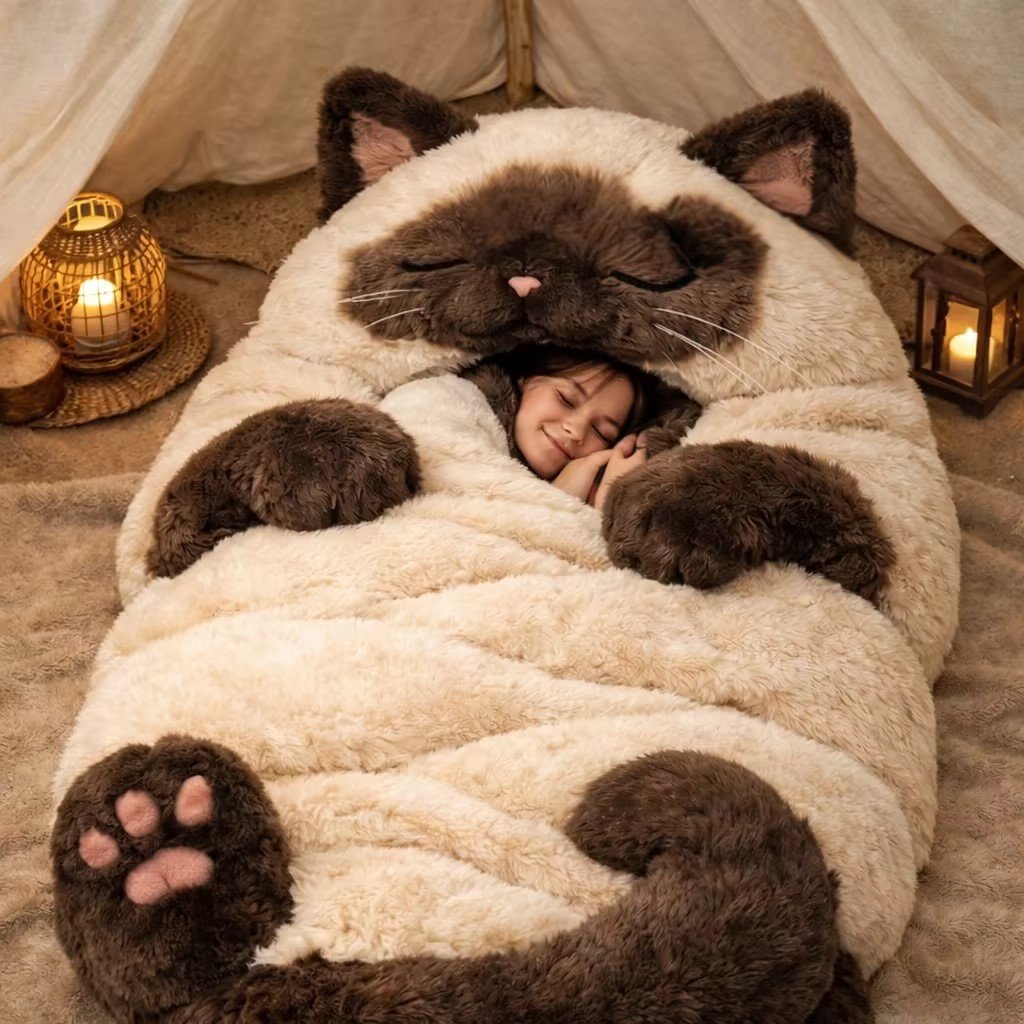 ♥️Valentine's Day Special🐱Giant Cat Shaped Bed– Soft, Warm & Purrfectly Cozy🐱