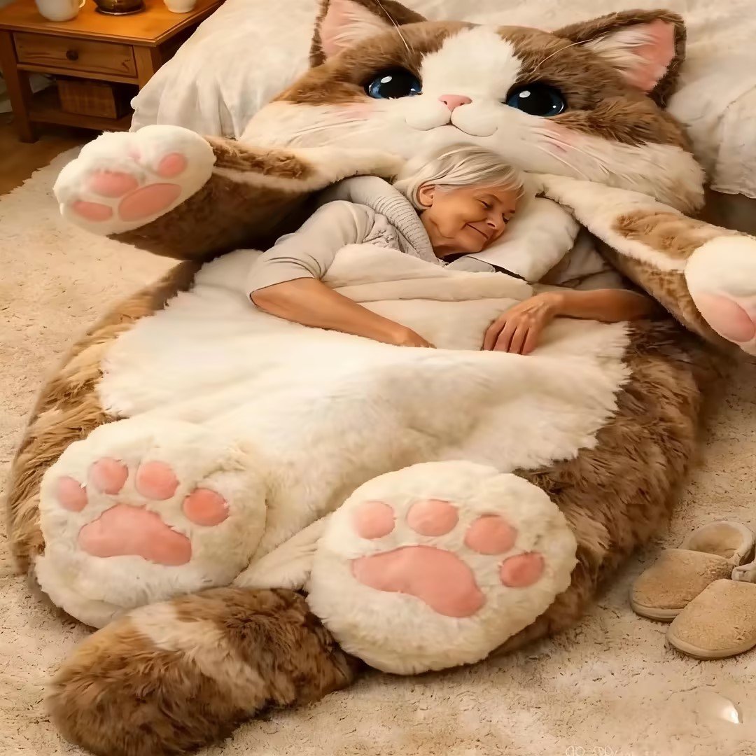 ♥️Valentine's Day Special🐱Giant Cat Shaped Bed– Soft, Warm & Purrfectly Cozy🐱